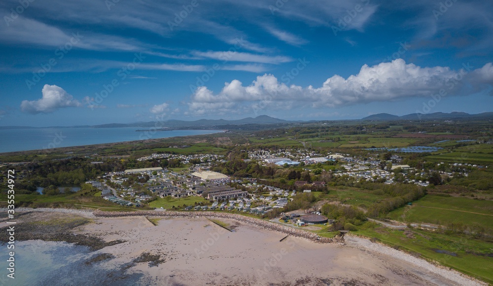 Aerial view of Haven Hafan Y Mor Holiday Park, Pwllheli, LLyn Peninsula, Wales, UK