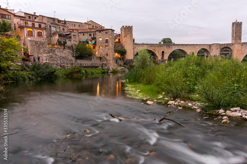 Beautiful medieval town of Besalú located near the city of Gerona. (Spain) photo