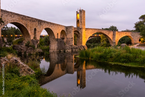 Beautiful medieval town of Besalú located near the city of Gerona. (Spain)