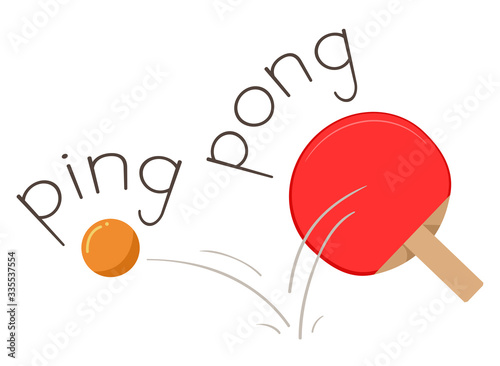 Table Tennis Onomatopoeia Ping Pong Illustration
