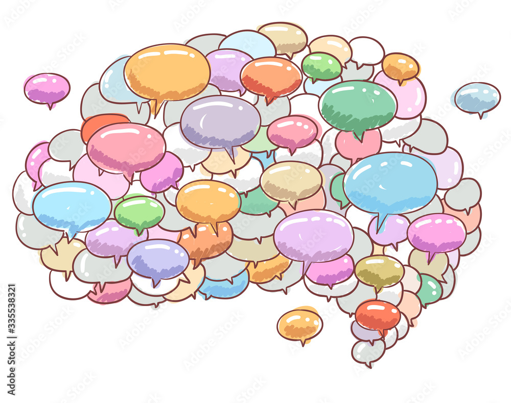 Speech Bubble Brain Illustration