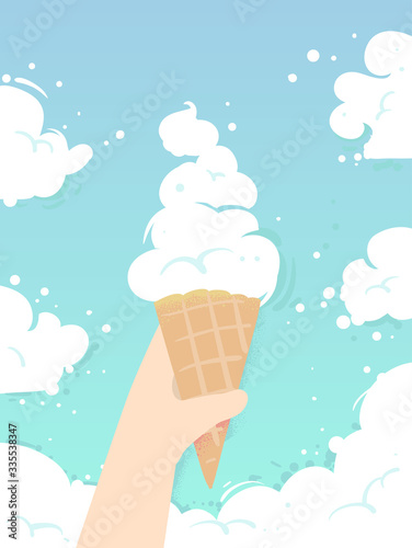 Hand Kid Ice Cream Cone Clo...