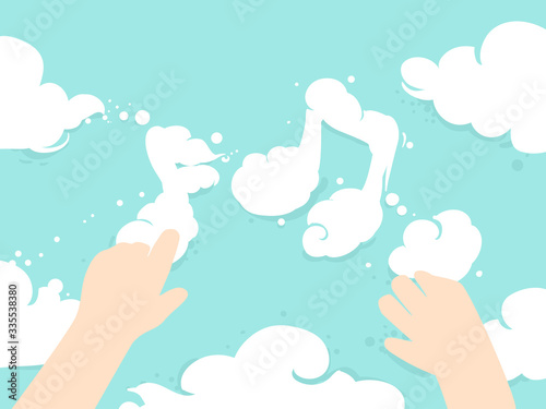 Kid Hands Clouds Music Note...