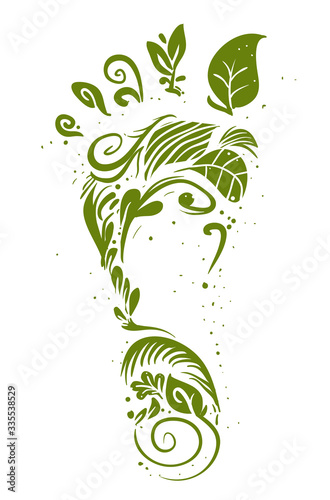 Green Foot Print Illustration
