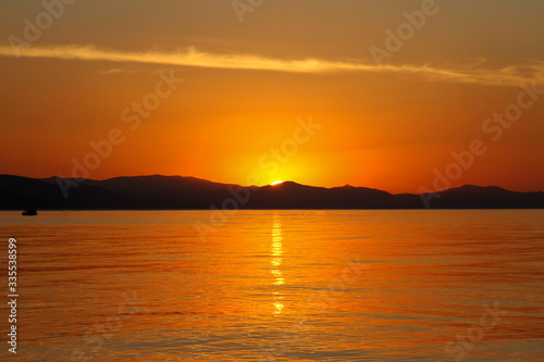 beautiful Golden dawn on the sea, beautiful Golden sunset on the sea