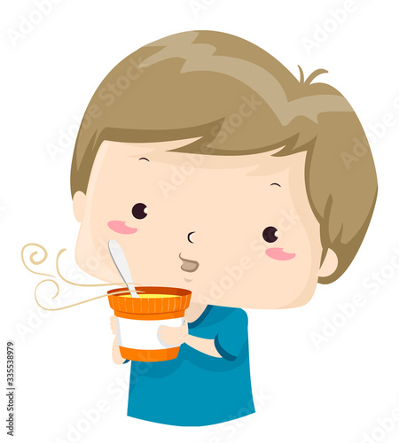 Kid Boy Adjective Hot Illustration