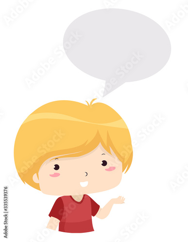 Kid Boy Verb Talk Illustration