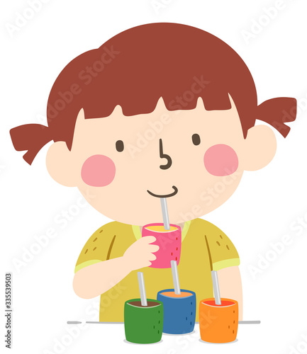 Kid Girl Guess Taste Illust...