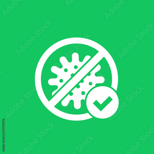 no virus icon with check mark