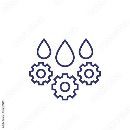 oil drop and gears line icon