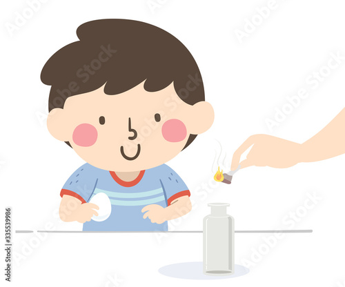 Kid Boy Egg Bottle Experime...