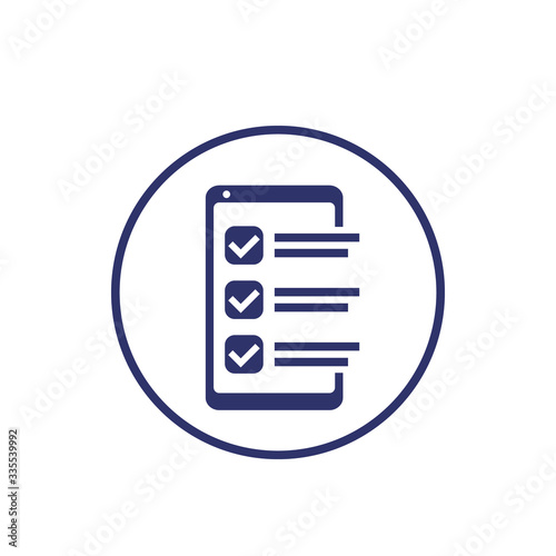 online survey in phone icon