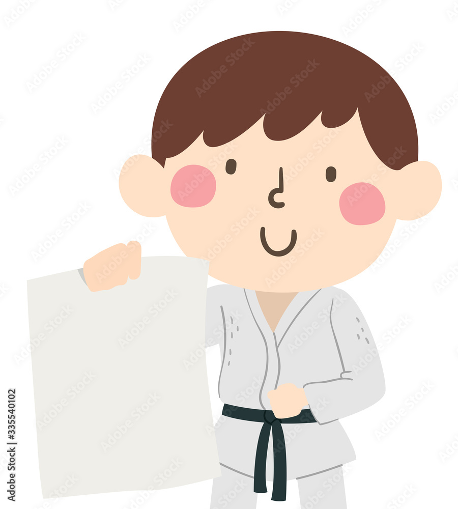 Kid Boy Martial Arts Blank Flyer Illustration Kid Boy Martial Arts Blank Flyer Illustration