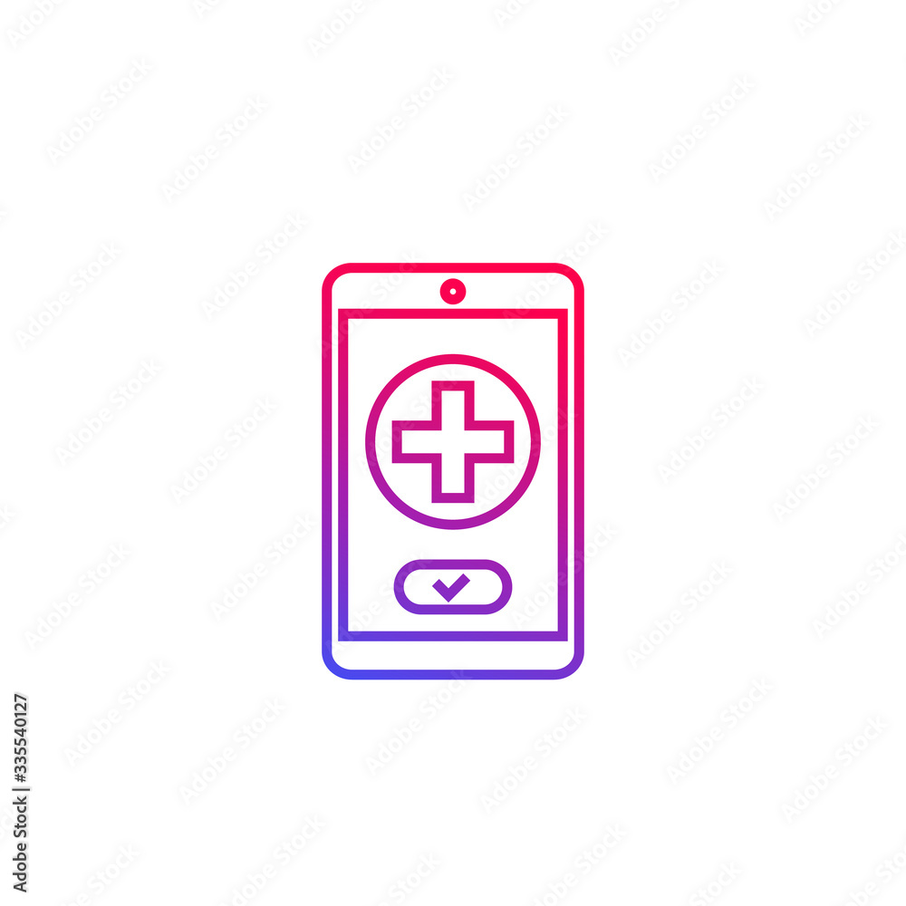 Telemedicine vector line icon on white Telemedicine vector line icon on white