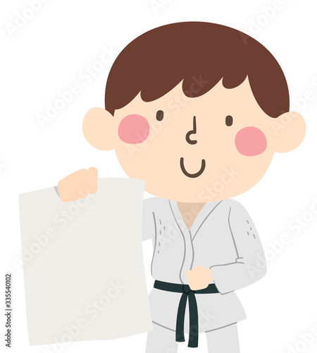 Kid Boy Martial Arts Blank Flyer Illustration