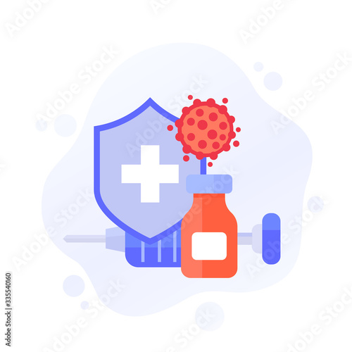vaccination, antiviral vaccine vector illustration