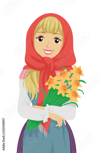 Teen Girl Sweden Easter Witch Daffodils