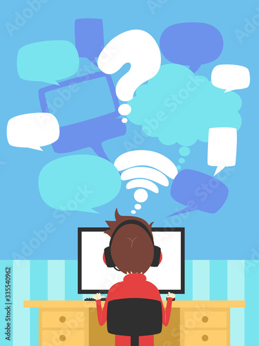 Teen Guy Back Online Gamer ...