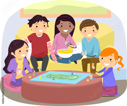 Stickman Teens Play Board G...