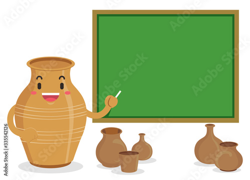 Mascot Jar Teach Pottery Class Illustration