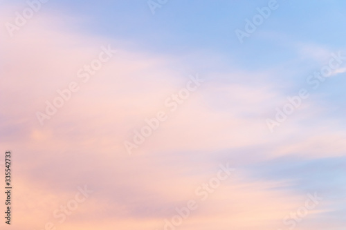 Fototapeta Naklejka Na Ścianę i Meble -  Beautiful image of natural pastel colorful of blue sky and violet clouds in the morning in spring season.