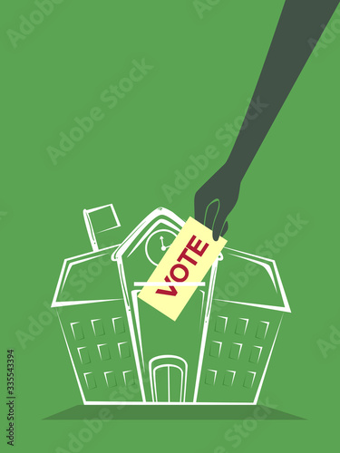 Hand School Leader Election Illustration