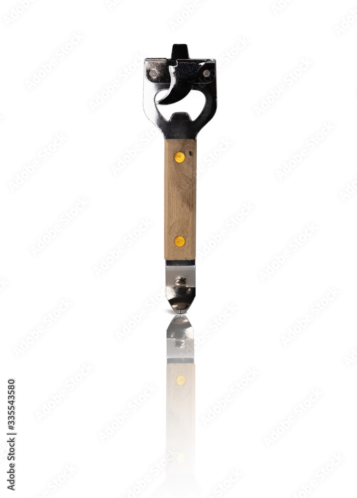 wood bottle opener on isolated white background wood bottle opener on isolated white background