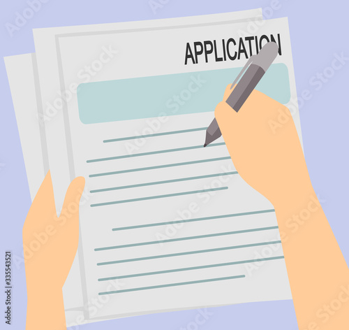 Hands Written Employment Application Illustration