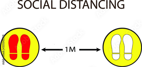 COVID-19 social distancing illustration. 1 meter social distancing flat illustration. 