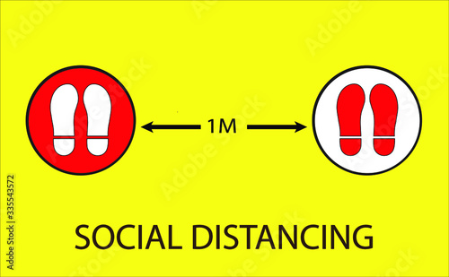 COVID-19 social distancing illustration. 1 meter social distancing flat illustration. 