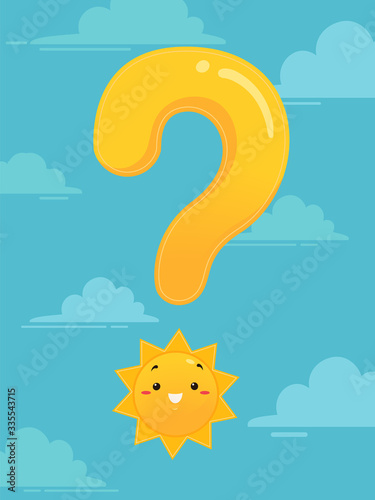 Mascot Sun Question Mark Il...