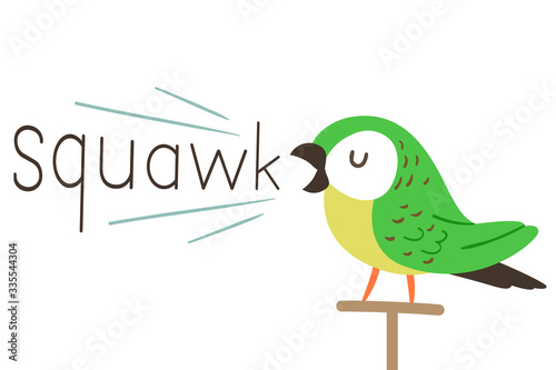 Parrot Onomatopoeia Sound Squawk Illustration