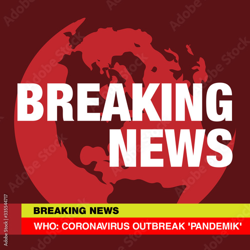 Wallpaper Mural Coronavirus Breaking News live on world map background Torontodigital.ca