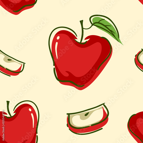 Seamless Red Apple Backgrou...
