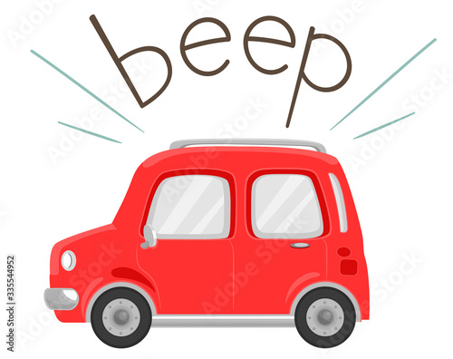 Car Onomatopoeia Sound Beep Illustration