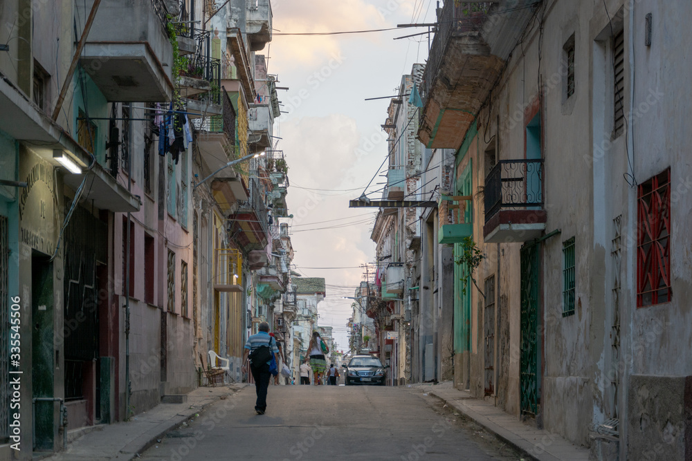 narrow street in havana