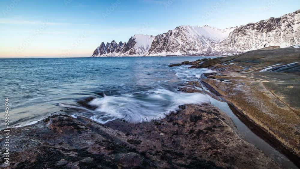 Time Lapse of Arctic Ocean Waves Along the Coastline of Northern Norway at Tungeneset Time Lapse of Arctic Ocean Waves Along the Coastline of Northern Norway at Tungeneset