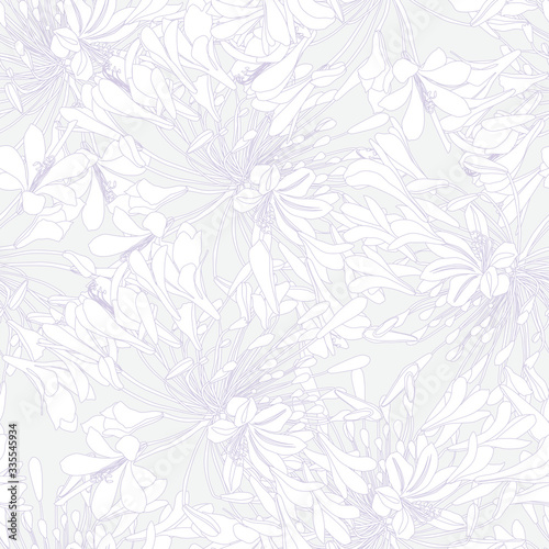 Floral seamless pattern with exotic flowers. Abstract background texture. Pastel colors.