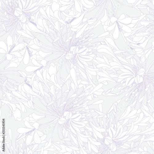 Floral seamless  pattern with  exotic flowers. Abstract background texture. Pastel colors. © Pchelka