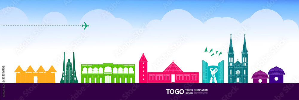 Togo travel destination grand vector illustration. 