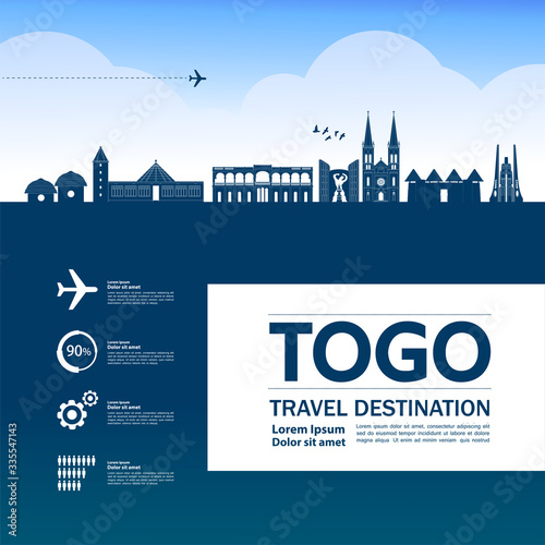 Togo travel destination grand vector illustration. 
