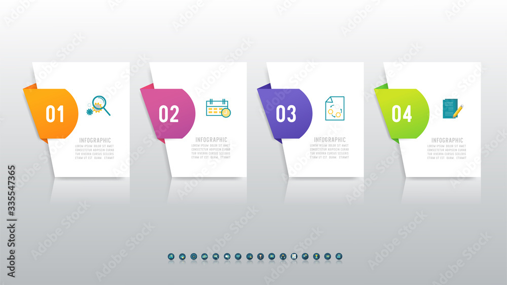 Design Business template infographic chart element with place date for presentations.