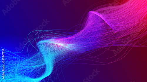 Hi-tech adstract background with glowing waves. Trend neon color