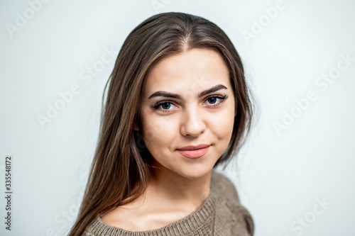Portrait of beautiful young woman.