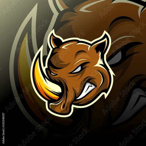 rhino mascot esport logo