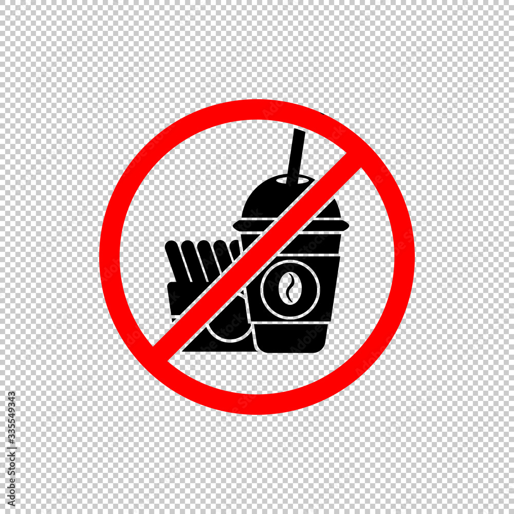 No fast food sign or no eating icon flat in black and red. Forbidden symbol simple on isolated background. EPS 10 vector. No fast food sign or no eating icon flat in black and red. Forbidden symbol simple on isolated background. EPS 10 vector.