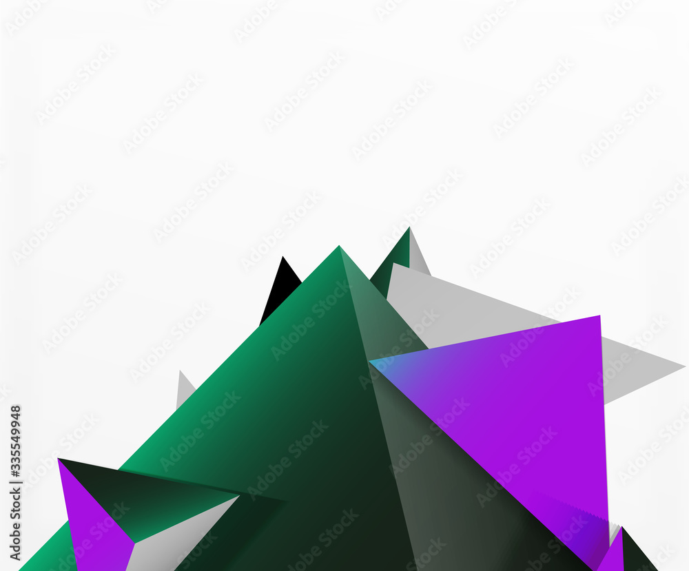 Abstract background, mosaic 3d triangles composition, low poly style design. Vector Illustration For Wallpaper, Banner, Background, Card, Book Illustration, landing page Abstract background, mosaic 3d triangles composition, low poly style design. Vector Illustration For Wallpaper, Banner, Background, Card, Book Illustration, landing page