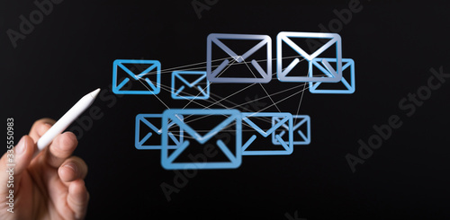 email icons in work space 3d.