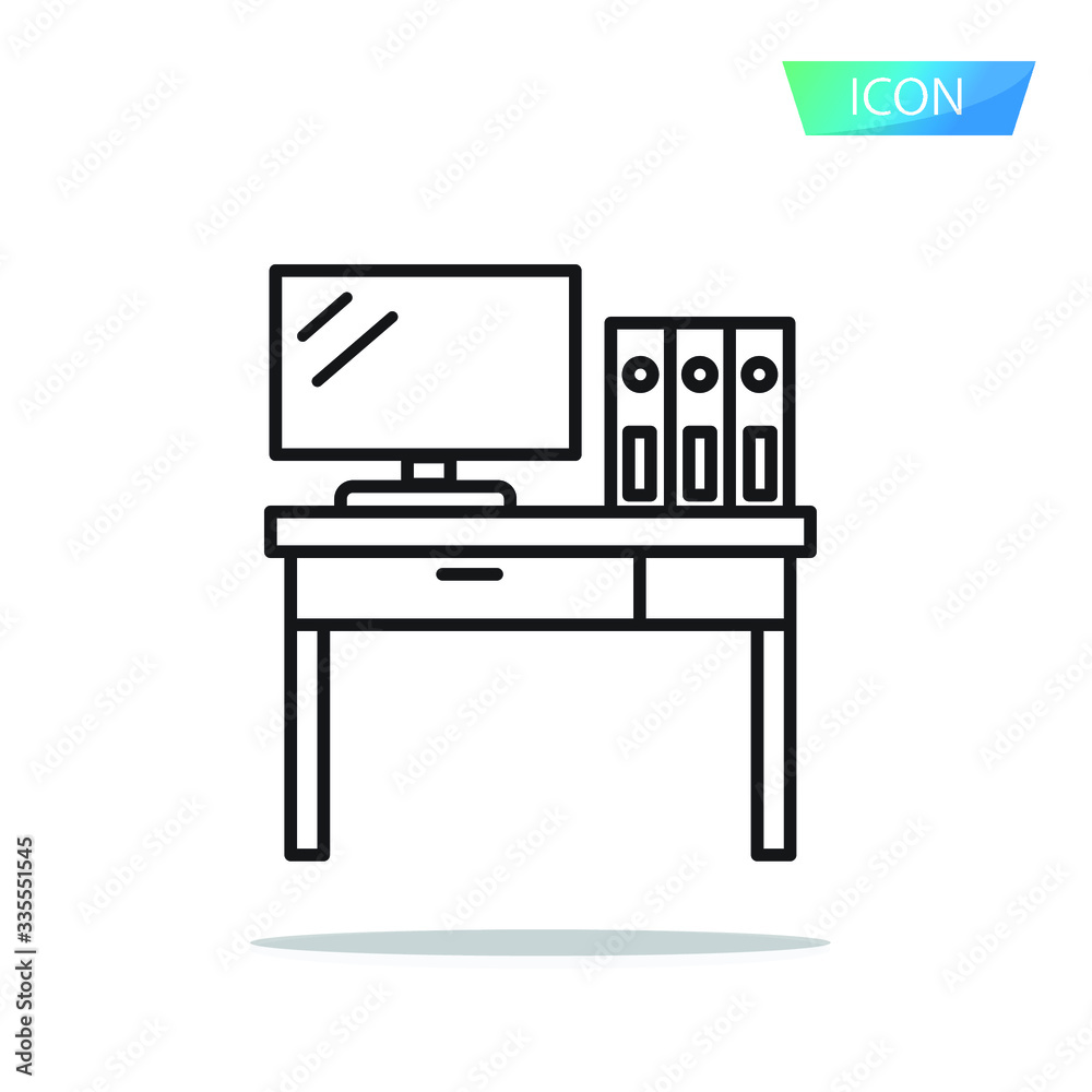 Desk icon isolated on white background. Desk icon isolated on white background.