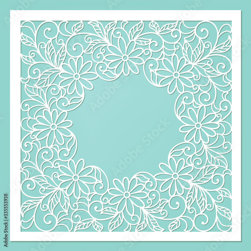 floral invitetion card, laser cut